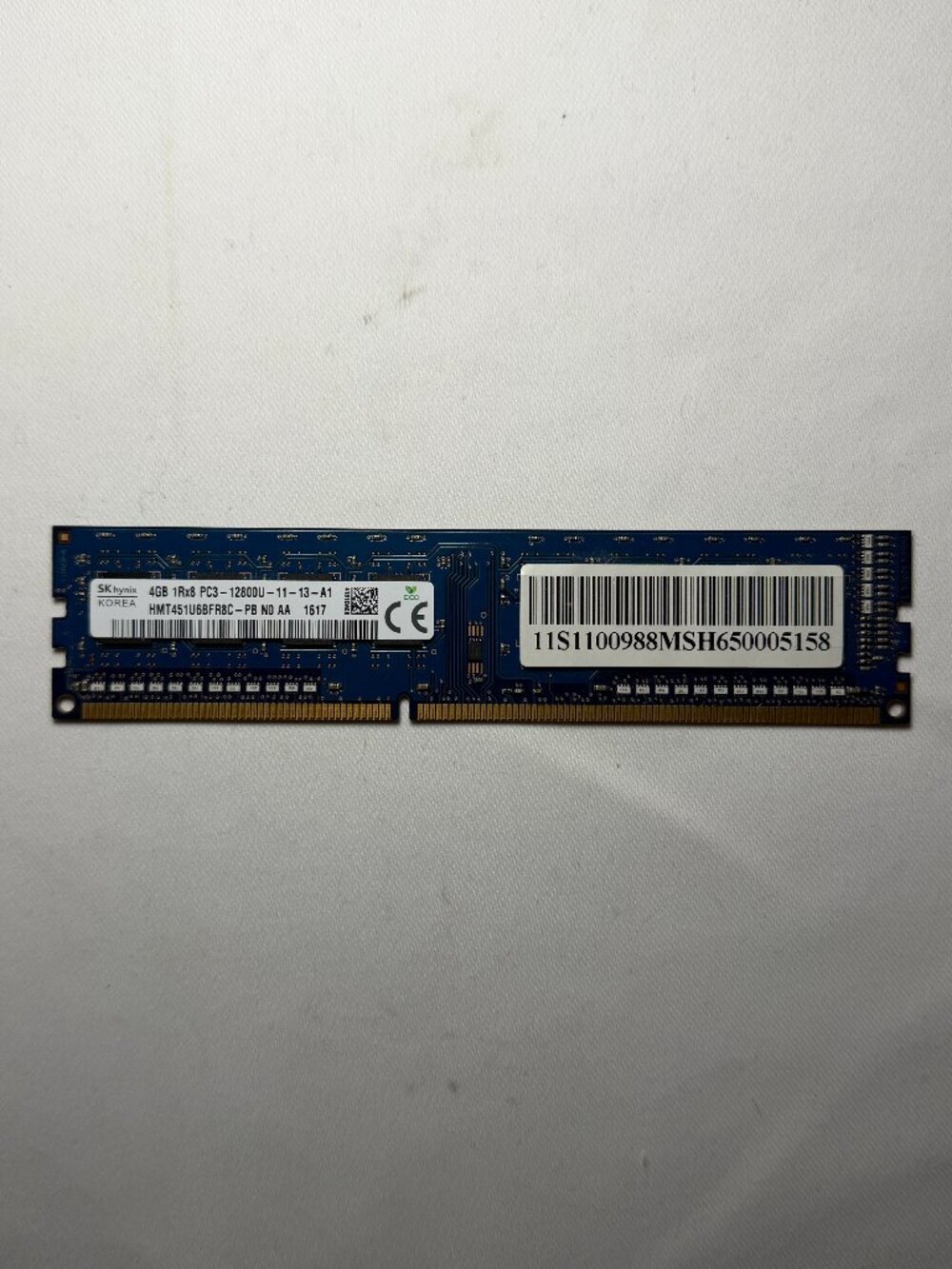 SK Hynix 4GB DDR3 1600MHz PC3-12800U Desktop RAM HMT451U6BFR8C-PB NO AA Working